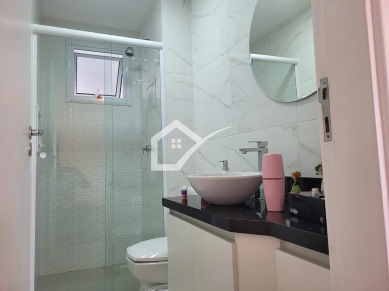 Banheiro de apartamento à venda, 84m2, no Centro de SBC, 2 quartos, 2 vagas