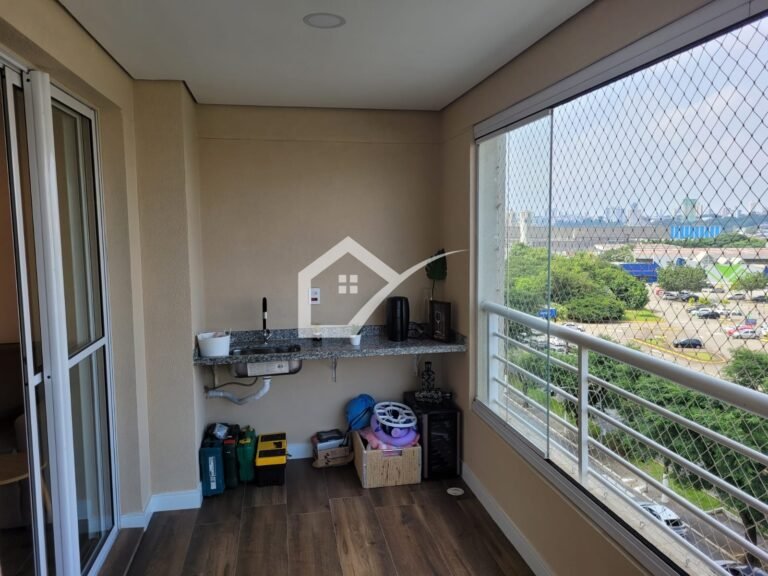 Varanda de apartamento à venda, 84m2, no Centro de SBC, 2 quartos, 2 vagas