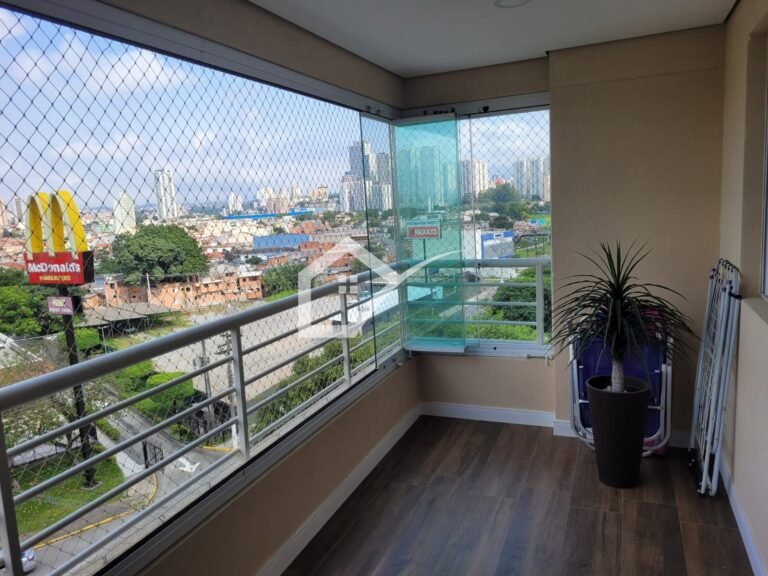 Varanda de apartamento à venda, 84m2, no Centro de SBC, 2 quartos, 2 vagas
